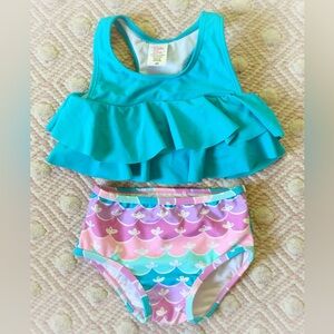 Ruffle Butts - Mermaid Aqua Bikini Set 2T
